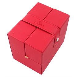 Omega Seamaster gentleman's gold-plated and stainless steel quartz wristwatch, Ref. 196.0126, Cal. 1345, black dial with baton hour markers and day - date aperture, on Omega black leather strap with buckle, boxed with Omega repair receipt dated 2023