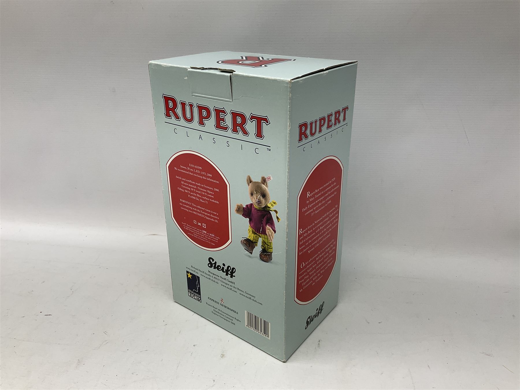 Steiff replica Classic 1905 bear, in matched Rupert box 