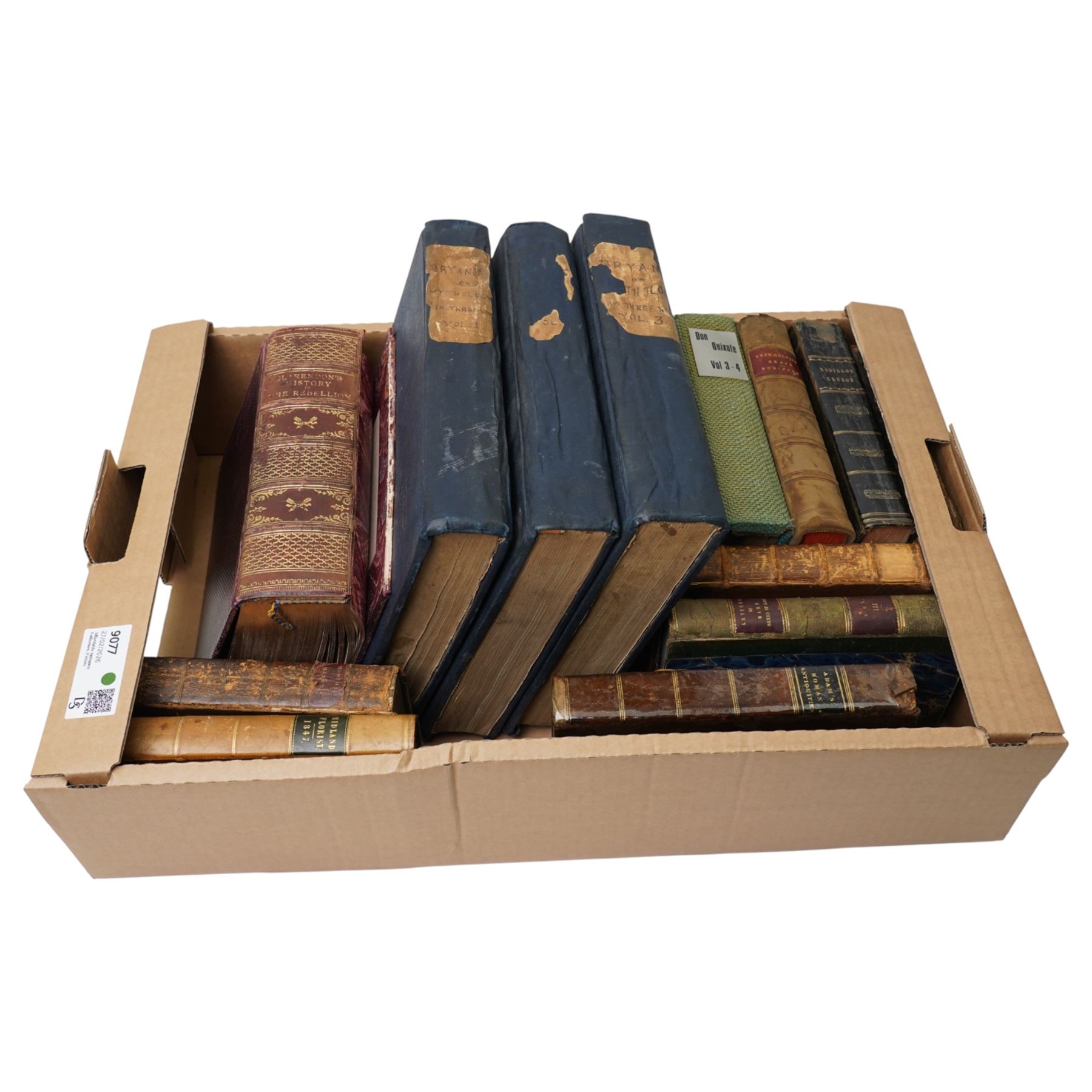 'Newmarket: or an Essay on the Turf' printed for the author 1771, volume one, Clarendon - History of the Rebellion and Civil Wars in England' 1843, Bryant, Jacob - 'A New System or an Analysis of Ancient Mythology' three volumes 1774 