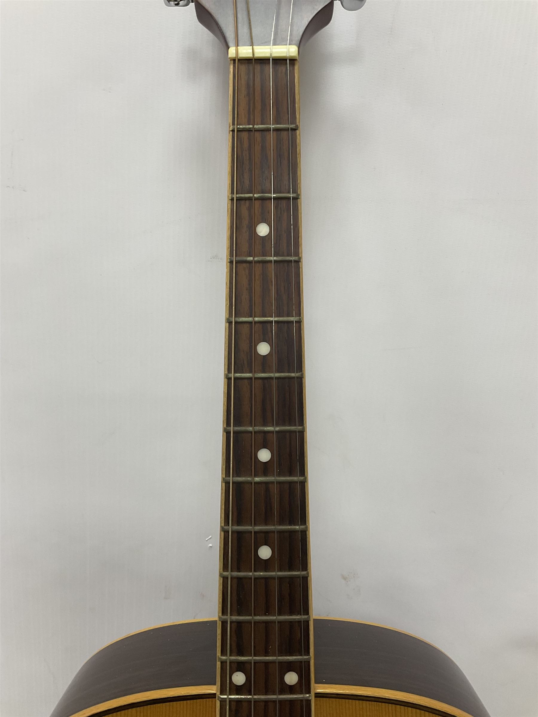 Ozark 'The Ozark Professional' tenor guitar, model no 3372, headstock stamped Ozark and with paper label to interior, in manufacturers hard case, guitar L82cm