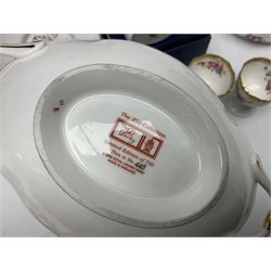 Copeland Spode tureen and platter, in peacock pattern, together with Herend Hungary trinket box and cover, Copeland vase and other ceramics 