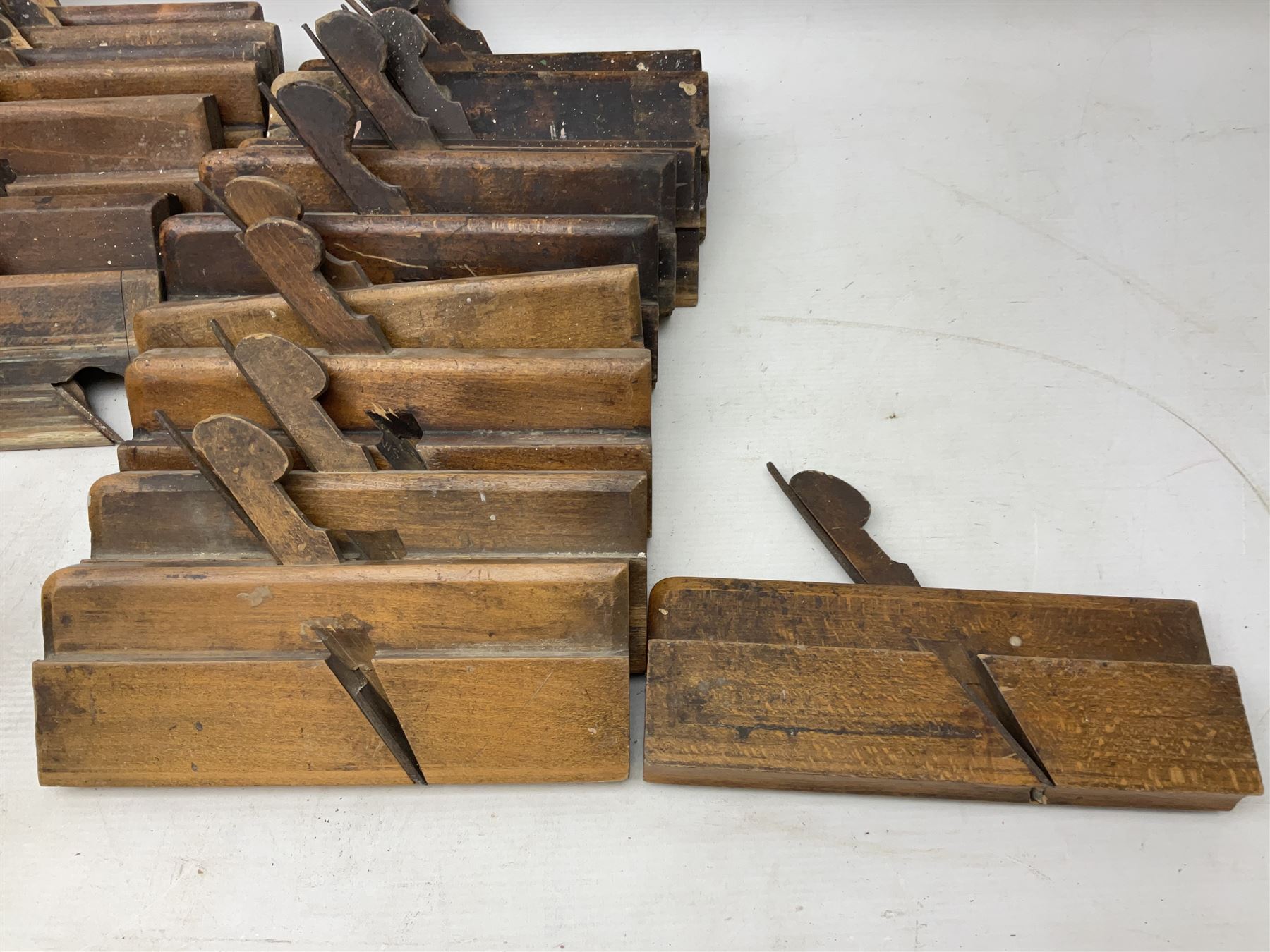 Large collection of woodworking planes, to include examples by marsden brothers 