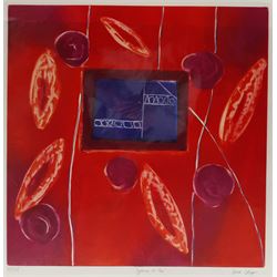 Heidi Konig (British 1964-): 'Djema el-Fna' Marrakesh, coloured etching signed titled and numbered 65/175, 50cm x 50cm with full margins (unframed)