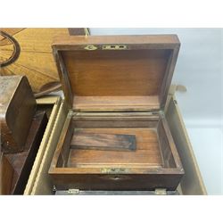 Wooden boxes, writing slopes and a tray for restoration