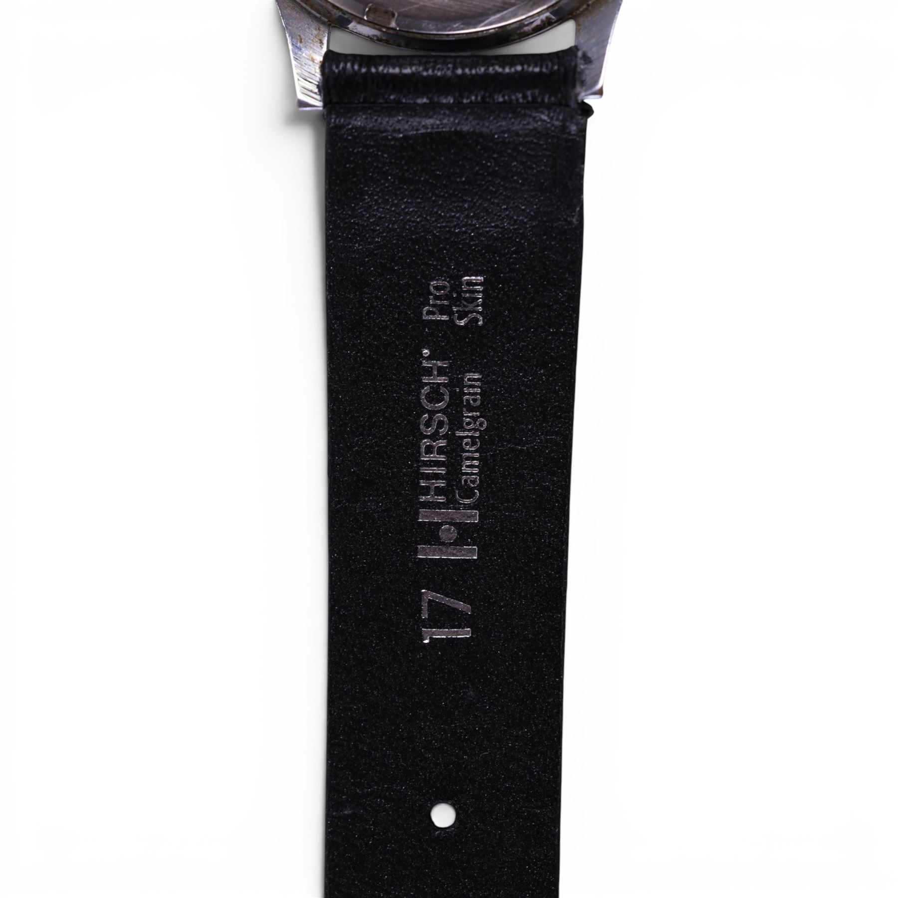 Enicar Ultrasonic 21 Jewels stainless steel wristwatch on leather strap