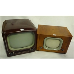 Bush bakelite cased television Type TV62 with 30cm screen and Pye walnut cased television with 20cm screen (2)  