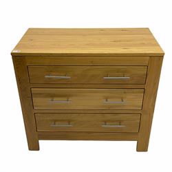 Oak three drawer chest