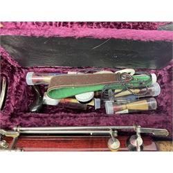 Lafleur bassoon imported by Boosey & Hawkes from Czechoslovakia, serial no.8 2600; in fitted hard carrying case with crooks and accessories
