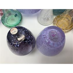 Collection of Caithness glass vases and dishes, to include mottled and swirl designs,  largest 20cm (23)