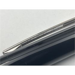 Montblanc Meisterstuck Pix ballpoint pen, the black barrel and cap with chrome mounts and clip, housed in original presentation box, sleeve and manufacturer's box, with Service Guide booklet, model no. M25857, L13cm