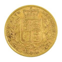 Queen Victoria 1872 gold full sovereign coin
