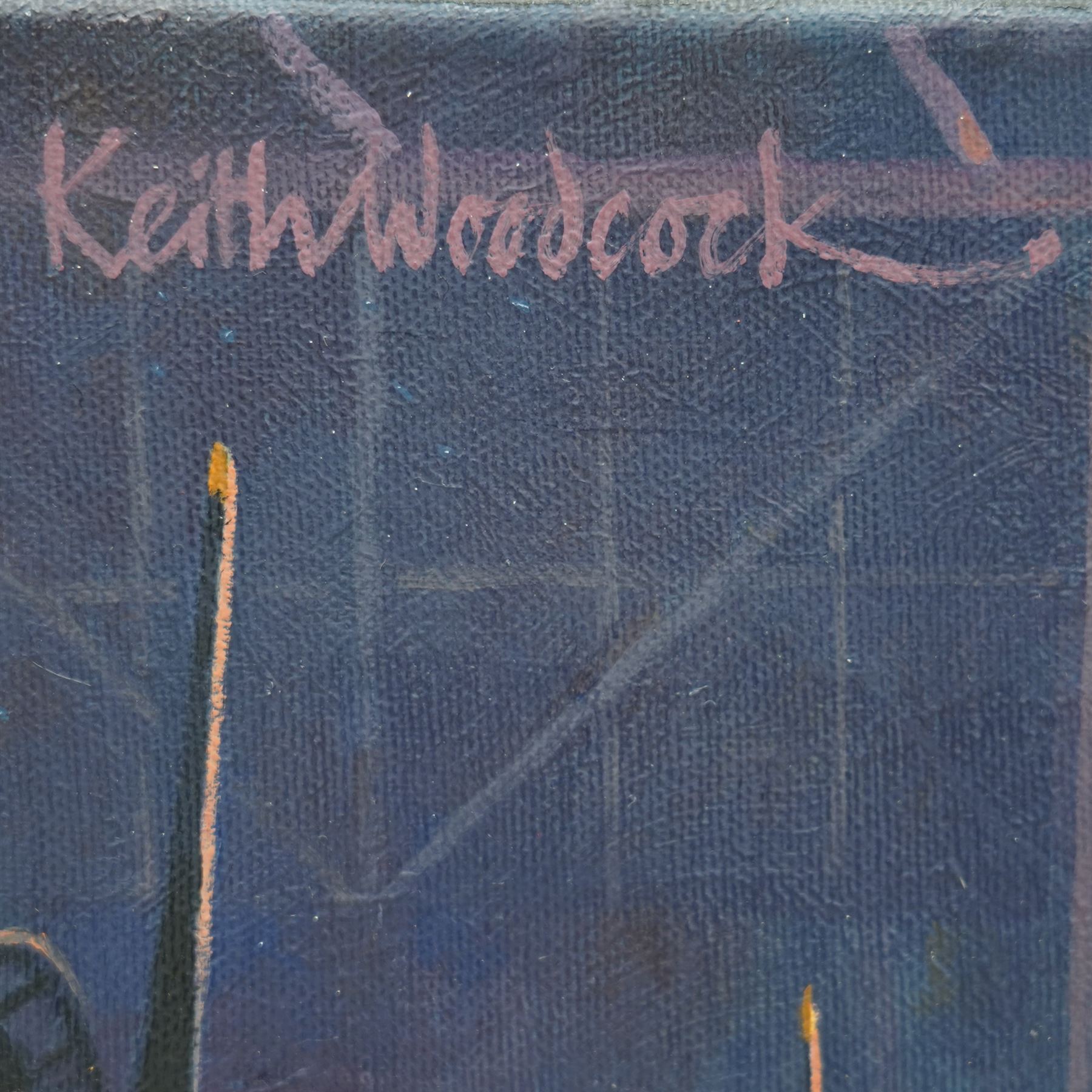 Keith Woodcock (British Contemporary): Dawn take-off 1945 - American B-17, oil on canvas signed, titled verso 30cm x 30cm