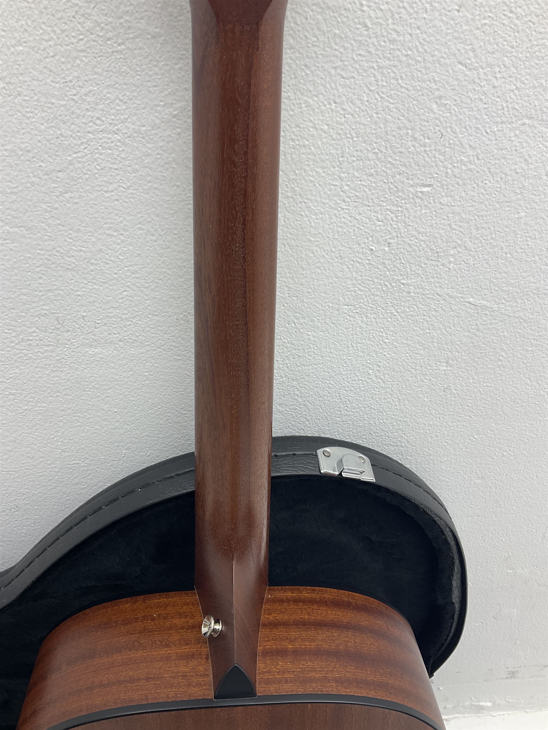 2008 Taylor Model 114 acoustic guitar with mahogany back and ribs and spruce top, serial no.20080825837, L104.5cm; in Taylor hard carrying case with paperwork