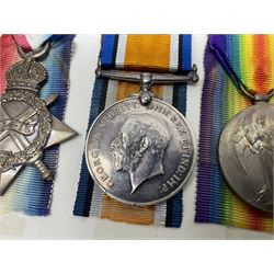 WWI trio of medals comprising British War Medal, Victory Medal and 1914-15 Star awarded to S2SR-01529 Pte. W. Merry A.S.C.; all with ribbons