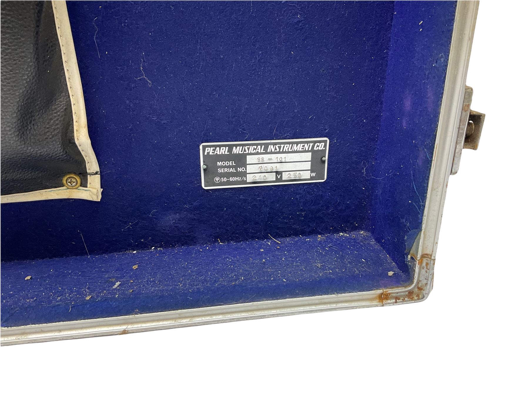 Pearl Musical Instruments Limited SS-101 amplifier No.7091 with integral flight case 48cm square