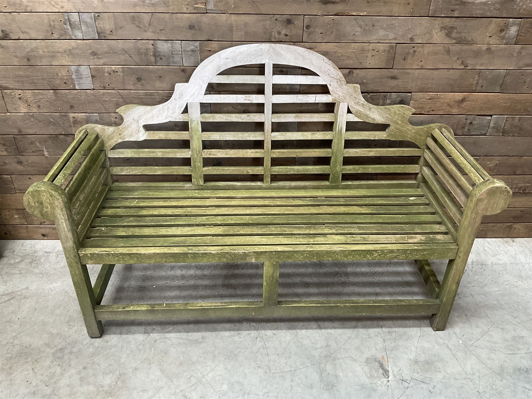 Solid teak Lutyens design garden bench