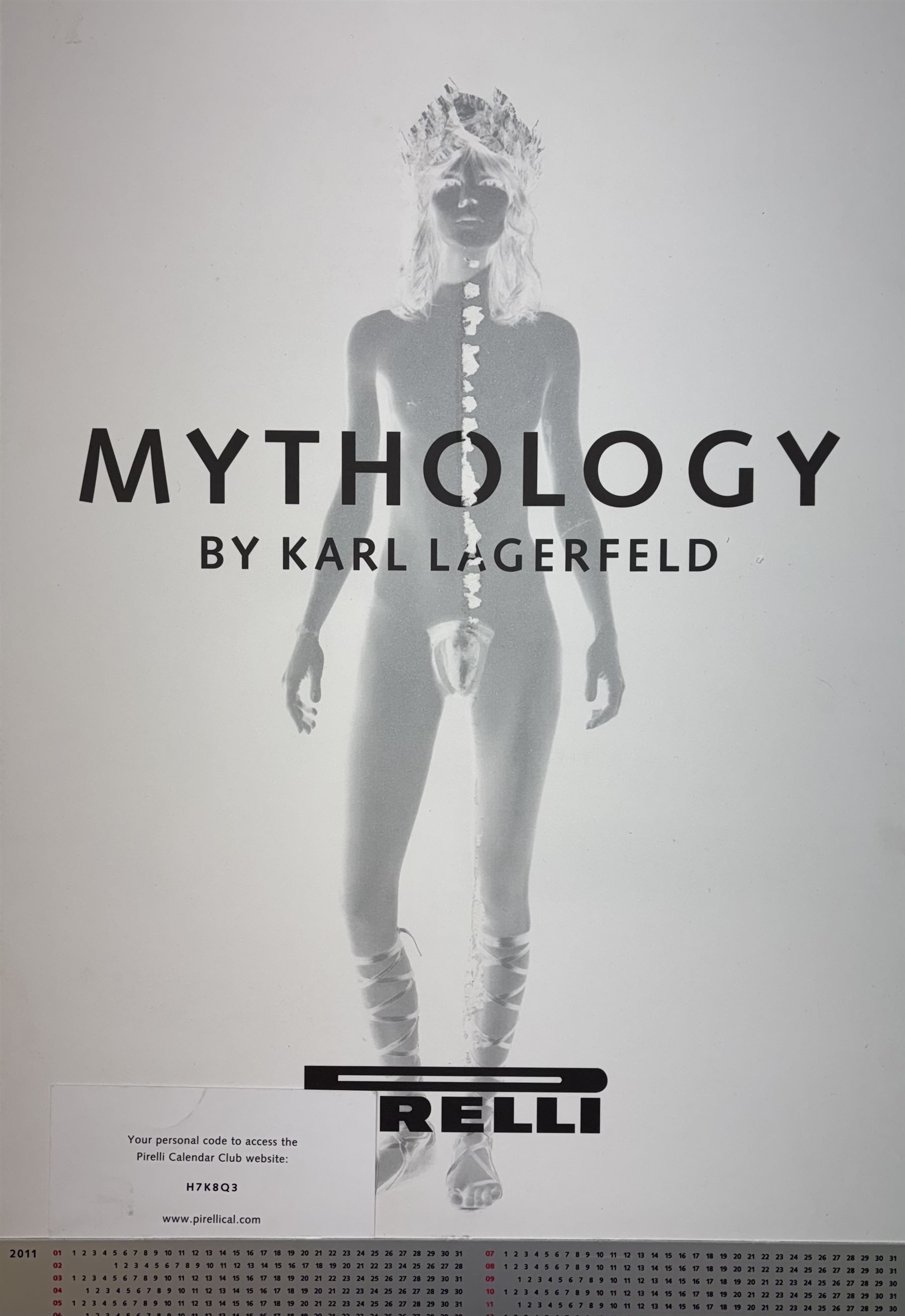 Two Pirelli calendars, 2011 Mythology by Karl Lagerfield and 2012 Swoon by Mario Sorrenti