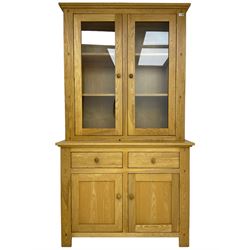 Contemporary light oak bookcase display 