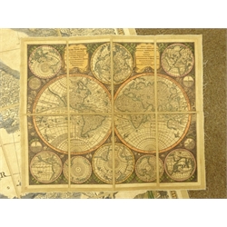  After Giovanni Antonio Rizzi-Zannoni: Reproduction map of Italy, made to scale of approx. 1:248,000, pub. Valerio Pasquali nell' (1806) 96.5cm x 127cm and another 'Diversi Globi Terr-aquei' after Matthaeus Seutter (1678-1757) 43.5cm x 45cm both with original boxes and covers   