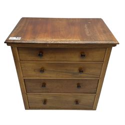 Small Victorian mahogany chest, moulded rectangular top over four drawers