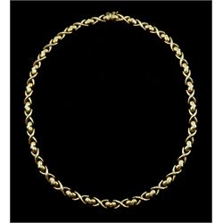 9ct gold heart and cross link necklace, hallmarked, approx. 20.55gm