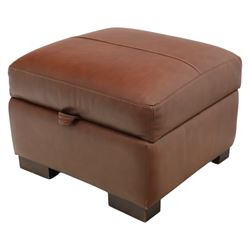 Sofology - grand two cushion three seat sofa, and matching two seater and stool with storage, upholstered in cocoa brown leather
Lengths: 210cm and 165cm