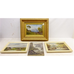  Highland Landscapes, four 19th century oils on canvas signed and dated 1879 by J W Bibbs max 18.5cm x 28.5cm (4)  