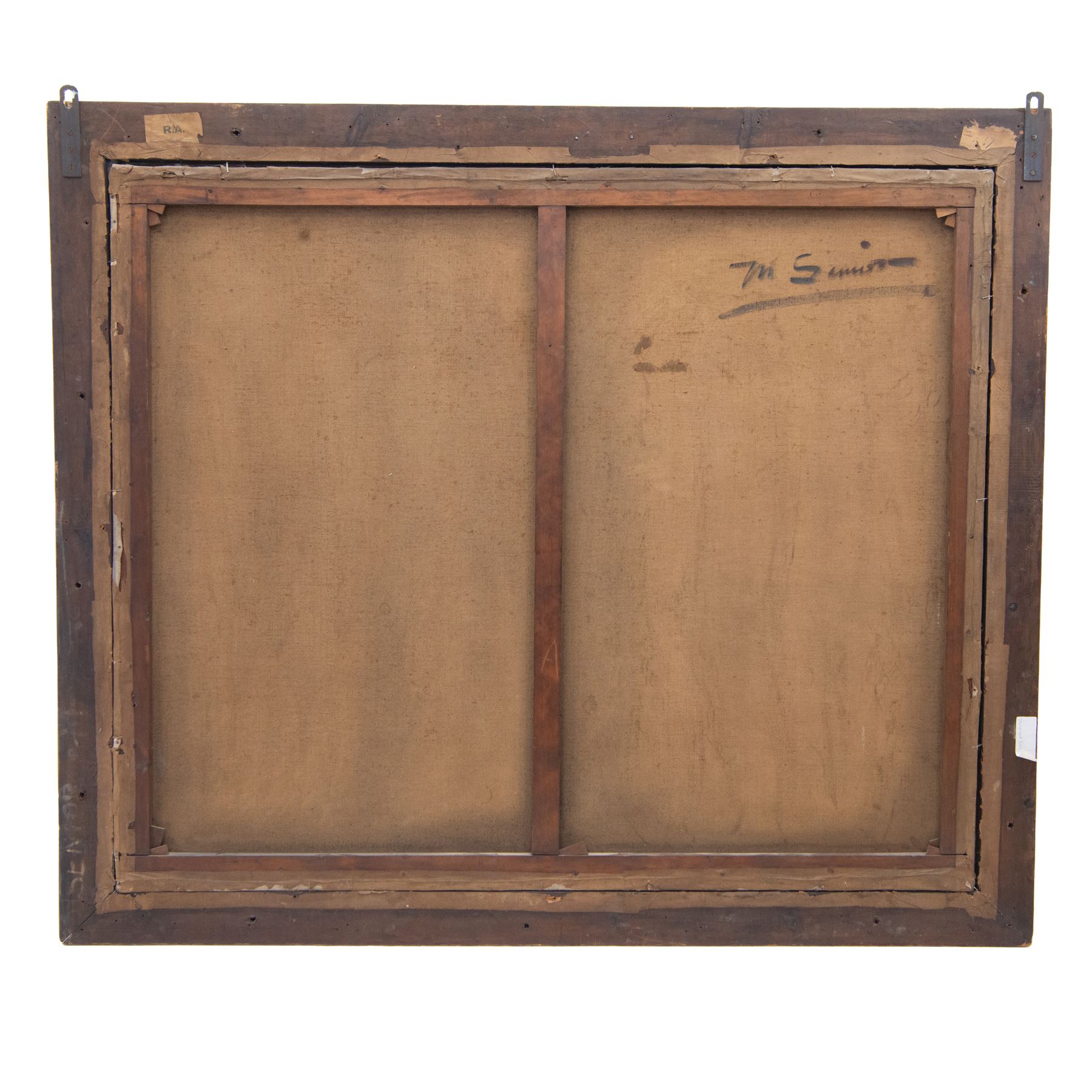 Mark Senior (Staithes Group 1864-1927): The Ives Family, on the Edge of the Tennis Court, oil on canvas signed 126cm x 151cm 
Provenance: direct from the family of the artist, formerly in the collection of Mrs M.V. Hudson, the artist's daughter; exh. 'Mark Senior 1862-1927', Elizabethan Exhibition Gallery, Wakefield, 16th April - 2nd July 1983, no. 8. 
Notes: the Ives family owned a Leeds worsted manufacturing firm. In 1914 Senior exhibited a portrait of Miss Gladys Ives in the National Portrait Society's annual exhibition. 
Notes: sold together with a copy of a photograph of the artist painting the present lot. In the photograph, two of the young girls are wearing hats, which do not appear in the finished work. Reputedly, the girls' mother, who commissioned the painting, did not like that they obscured the girls' faces and had Senior remove them. Tennis was a favoured subject Senior, alongside other British Impressionists such as Sir John Lavery; his 'The Tennis Player', sold Christie's 15th July 2021 Lot 140, set the record auction price for the artist.