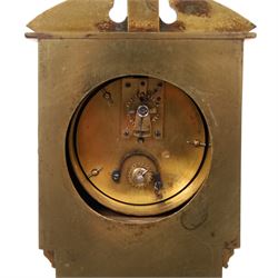 Victorian brass miniature longcase clock, the dial signed MacMichael, 42 South Audley St, London, H45cm