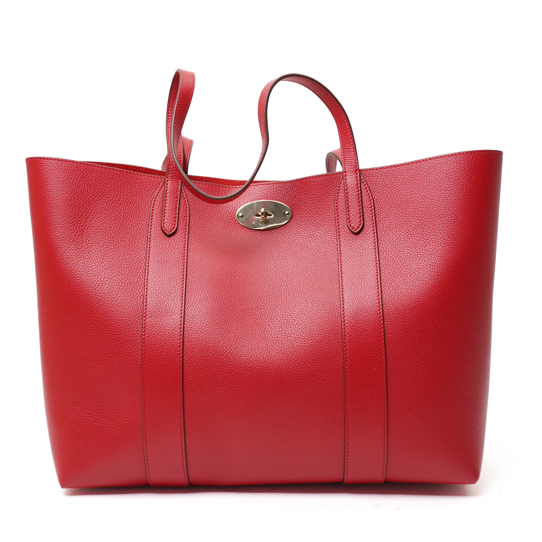 Mulberry - 'Bayswater' tote bag in Scarlet Red Small Classic Grain leather, with twin leather shoulder straps, gold-tone Postman’s Lock fastening and hardware, with interior removable envelope-style pocket, with original Mulberry product tag, care booklet and dust bag, unused