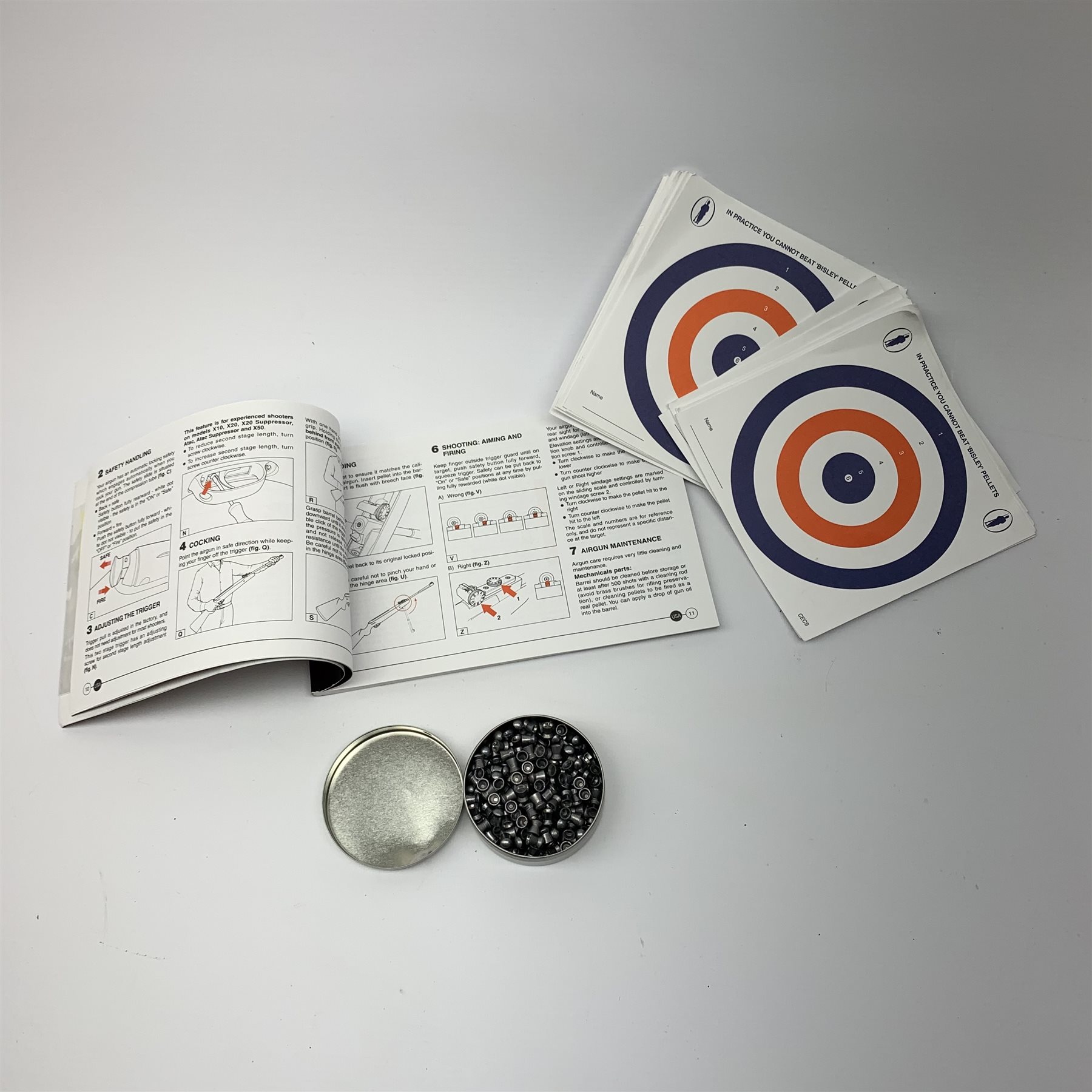 Stoeger Model X20 .22 air rifle with break barrel action, plastic stock and fitted integral moderator L108cm overall, with manual, tin of pellets and quantity of targets