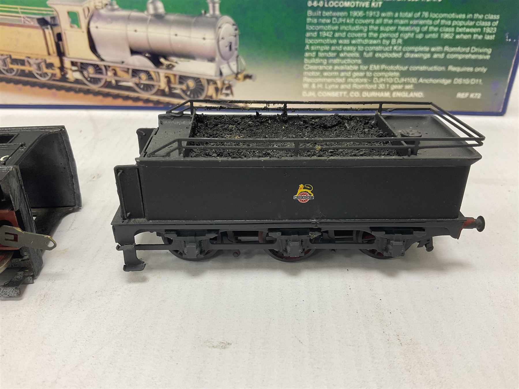 ‘00’ gauge - kit built NBR (Class B-Reid) LNER/BR J35/1/2/4/5 0-6-0 steam locomotive and tender no.64480, finished in BR black with DJH Models box; with further kit built Class J50 0-6-0T locomotive no.68936, finished in BR black (2)