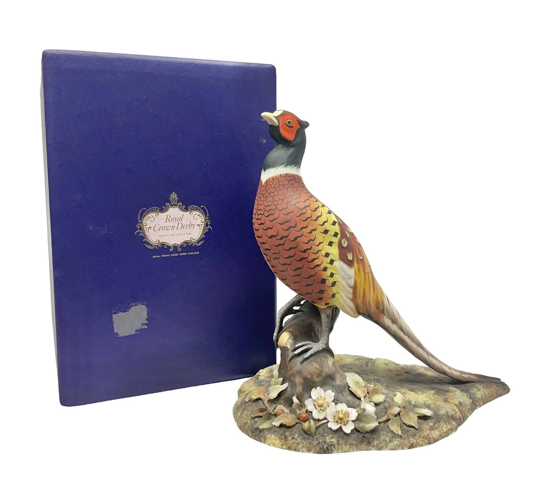 Royal Crown Derby Pheasant, signed by artist Lyndsey Selley, in original box, H38cm 