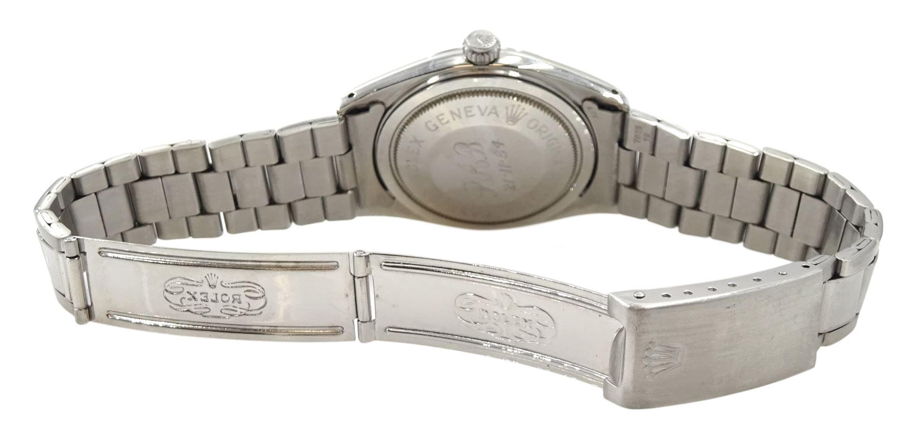 Tudor Oyster Prince 'Tuxedo' rotor self-winding gentleman's stainless steel wristwatch, black and white dial, on Rolex oyster bracelet