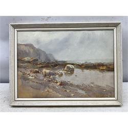 Harry Wanless (British c1872-1934): North Yorkshire Rocky Coastal scene, watercolour signed and dated '96, 23cm x 33cm
Notes: an early work executed whilst at Scarborough Art School under the the supervision of Albert Strange
Provenance: direct from the artist's family, part of a collection never previously seen on the market