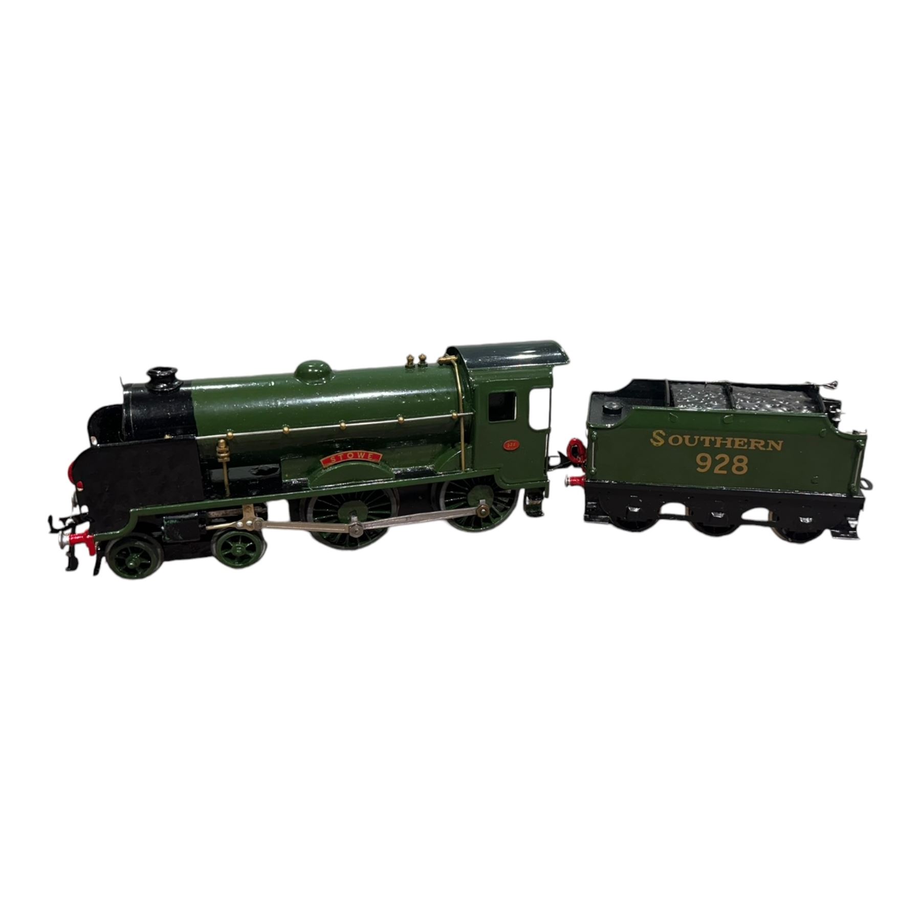 Fitzroy Series 0 gauge Southern Railway Schools Class locomotive 'Stowe' no. 928, with tender, painted in green livery, boxed