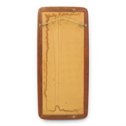 Danish mid-20th century teak framed mirror, rounded rectangular frame with mirror plate