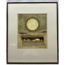 David Hazelwood (British 1932-1994): 'Pale Luminary', mixed media collage signed and dated '90, titled verso 34cm x 28cm 