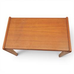 A pair of Nathan 'Highback Carvers' and a 20th century nest of teak tables, (Tables W65cm, D38cm, H49cm)
(Carvers W57, H97)
