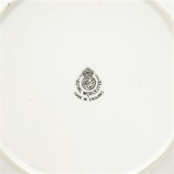 Royal Worcester porcelain cabinet plate by Harry Ayrton painted with fruit on a mossy bank within a shaped, gilded, gadrooned border, signed,  black printed mark and date code for 1949 D23cm