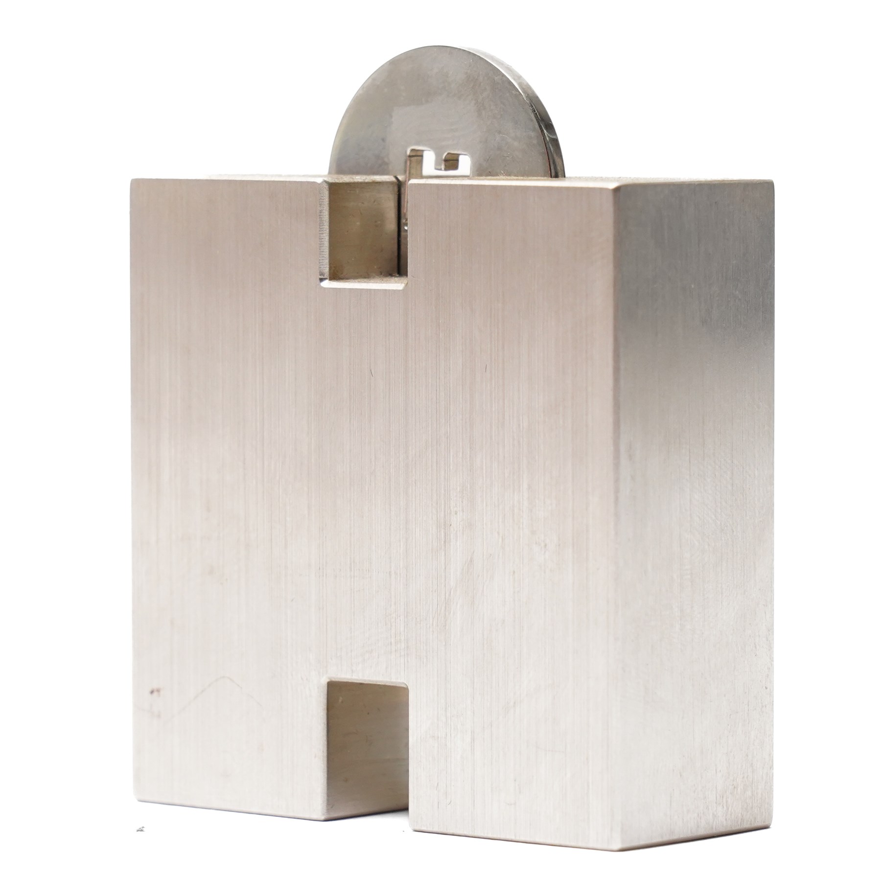 Hermès - ‘H’ pencil sharpener, brushed palladium-tone metal, with black leather-covered pencil, two original boxes and booklet