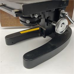 20th century W. Watson & Sons binocular microscope no 98191, in original box, together with W. Watson & Sons Kima microscope no 107846, in original box and Cooke Troughton & Simms binocular microscope no 467926