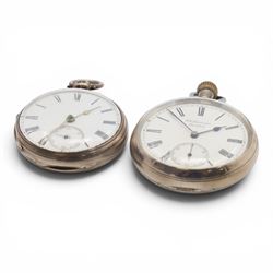 Two silver cased pocket watches, including J.W Benson, both hallmarked 