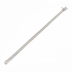 18ct white gold diamond bracelet, set with seventy-three round brilliant cut diamonds, sta...