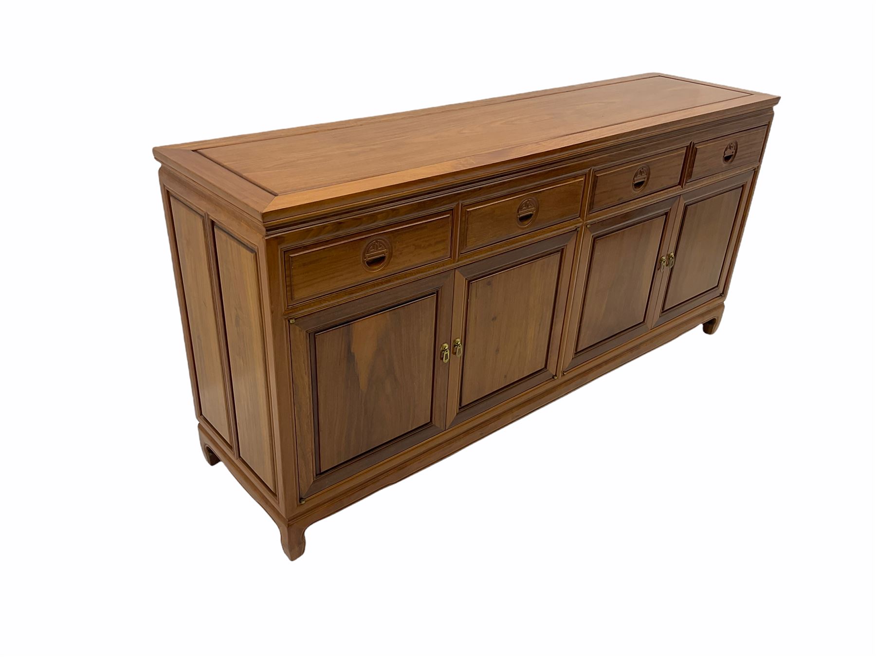 Chinese rosewood sideboard, fitted with four drawers and four cupboards