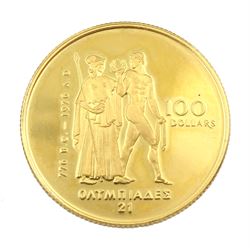 Canadian Olympic 100 dollars 22ct gold proof coin by the Royal Canadian Mint, boxed