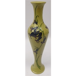  Moorcroft vase decorated in the 'Bluebell Harmony' pattern on green ground, designed by Kerry Goodwin, H32cm   