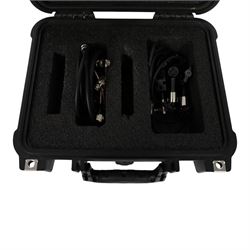 Paralinx Ace wireless transmitter and receiver set, with two SmallRig magic arms, associated cables including four D-tap to two-pin lemo cables, two short and one long SDI cables and SmallRig clamp, contained within Peli 1400 case