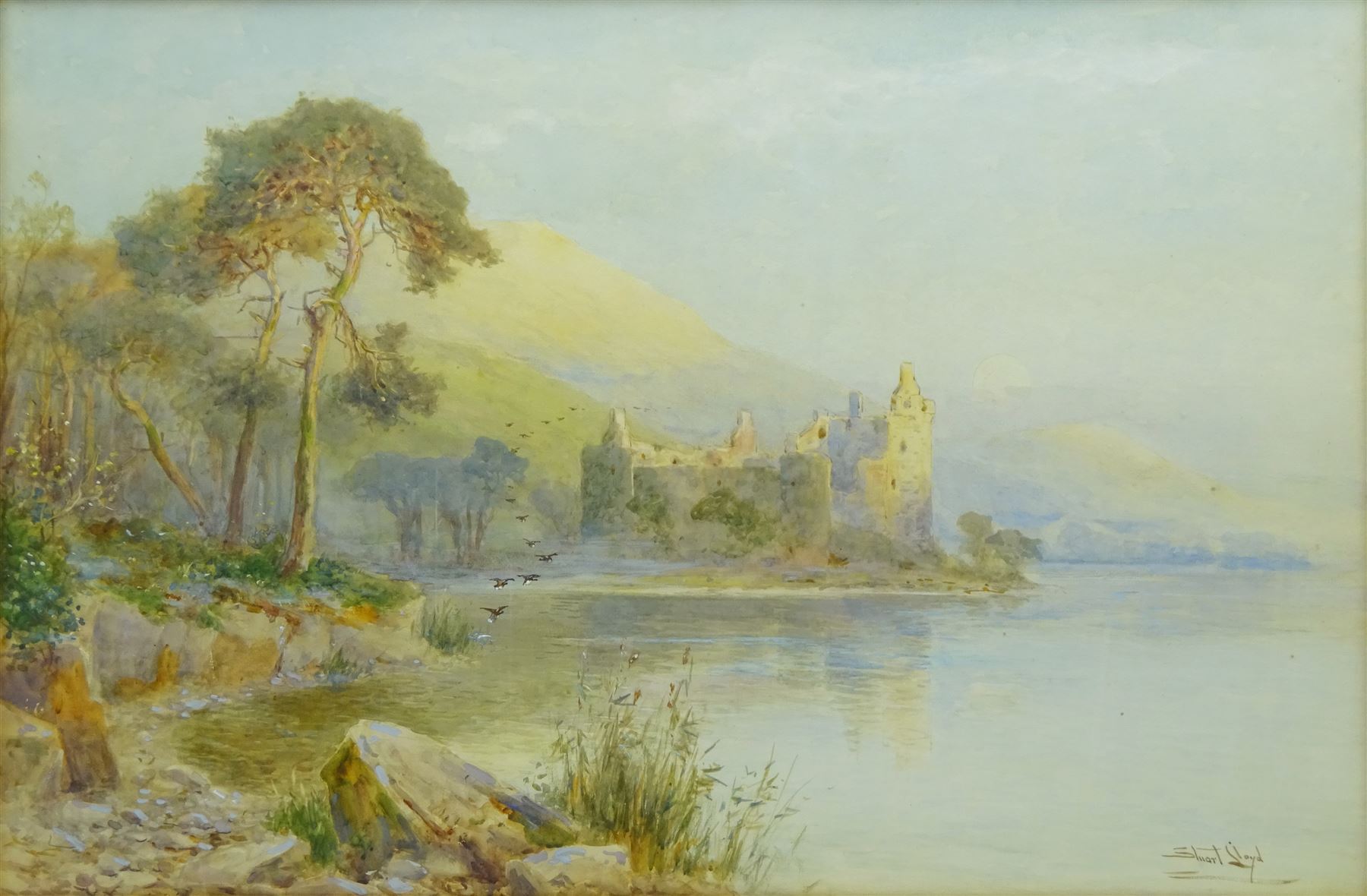 Walter Stuart Lloyd (British fl.1875-1929): Kilchurn Castle - Loch Awe Scotland, watercolour signed 49cm x 74cm