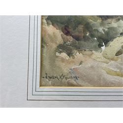 Owen Bowen (Staithes Group 1873-1967): 'Road to the Old Church House - Robin Hood's Bay', watercolour signed, titled verso 24cm x 34cm